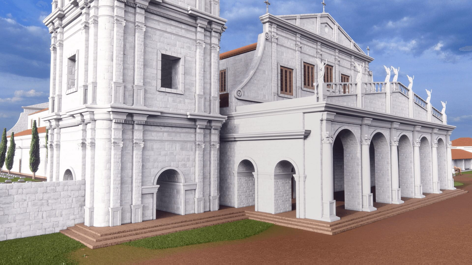 Reconstituição digital da igreja da redução San Angel Custódio